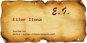 Eiler Ilona névjegykártya